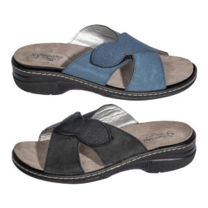 Γυναικεία Ανατομική Καλοκαιρινή Παντόφλα Steps 2616 Μαύρο, Μπλε