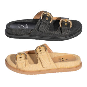 Γυναικεία Ανατομική Καλοκαιρινή Παντόφλα Steps 2622 Μπεζ, Μαύρο